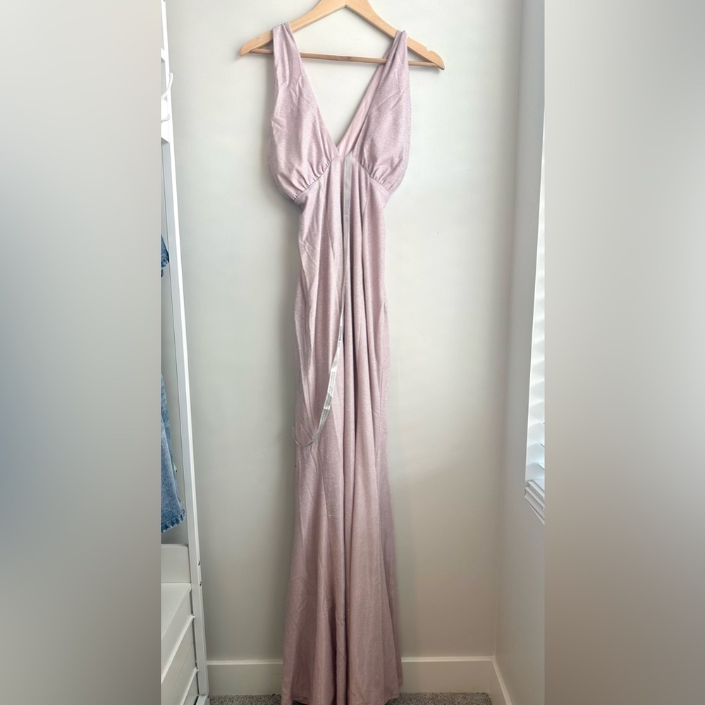 Goddiva Pink Shimmer Prom Dress